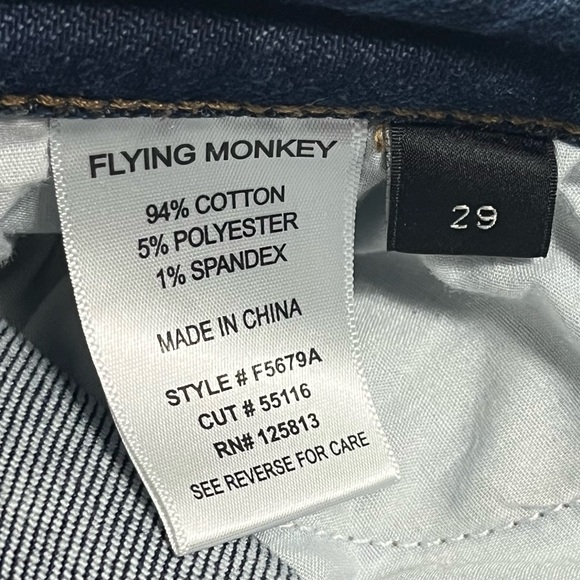 Flying Monkey Jeans Women’s 29 Raw Edge Straight Leg Medium Wash F5679A - Picture 9 of 11